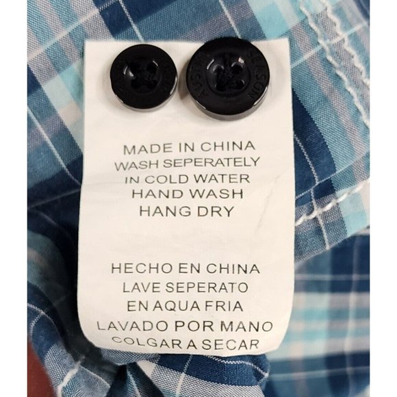 Austin Season Shirt Mens Large Plaid Distressed Embroidered Western Cowboy Top - Picture 12 of 12